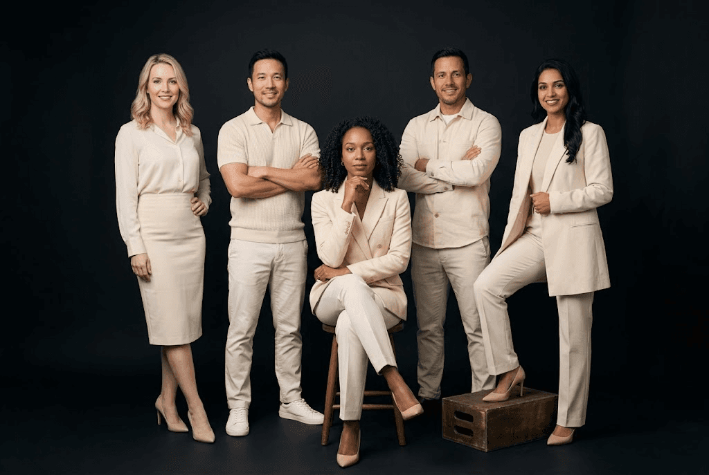 Real estate agent team portrait.